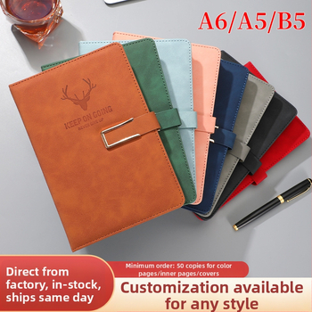 Notepadas su imitacijos oda viršeliu ir U sagtimi, Dowling popierius 80 g, 200–300 puslapių