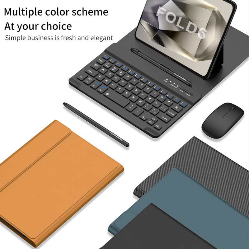 Carcasă din PU pentru tastatură wireless pentru Samsung Fold5/Fold6 – suport pliabil, tastatură Bluetooth, protecție anti-cădere, turnare prin injecție