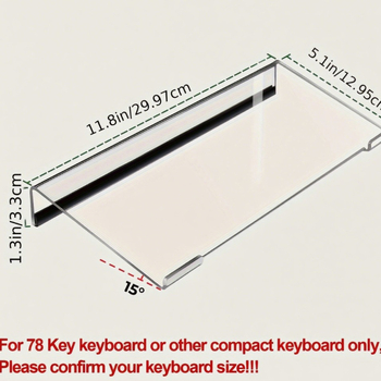Geve akril billentyűzet állvány – átlátszó kijelzőtartó, magasság növelő és függő tartó, asztali használatra, modell 4, 250 g