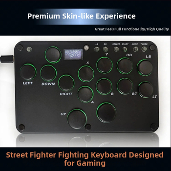 Hitbox gaming klávesnica s 16 klávesami, káblové USB pripojenie, červené osi mechanické spínače, RGB podsvietenie, univerzálna kompatibilita PS5/PS4/Switch/PC/Android
