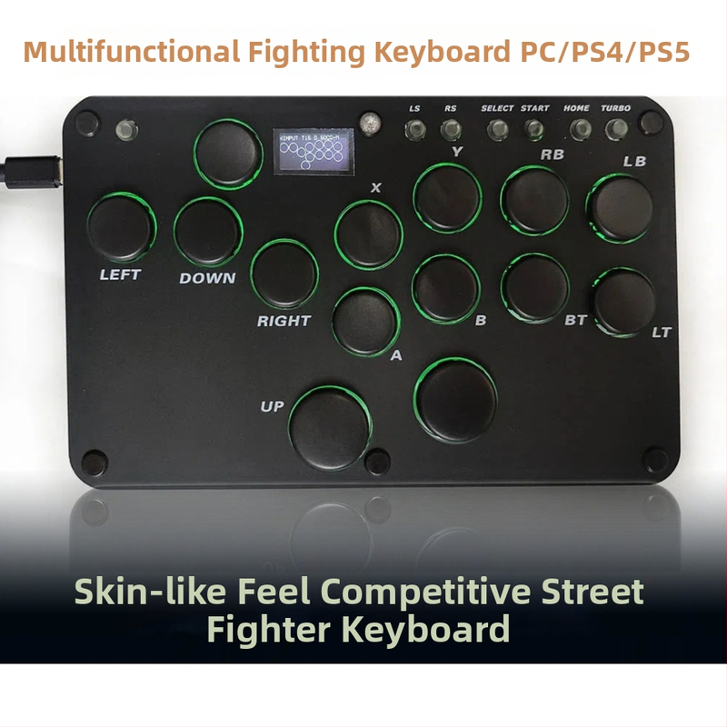 Hitbox gaming klávesnica s 16 klávesami, káblové USB pripojenie, červené osi mechanické spínače, RGB podsvietenie, univerzálna kompatibilita PS5/PS4/Switch/PC/Android