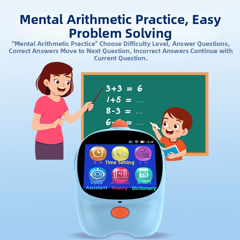 Pametni budilnik za rano obrazovanje s LCD zaslonom, Wi-Fi, MP3 reprodukcija, emocionalna interakcija i dodirni senzor