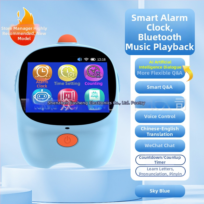 Pametni budilnik za rano obrazovanje s LCD zaslonom, Wi-Fi, MP3 reprodukcija, emocionalna interakcija i dodirni senzor
