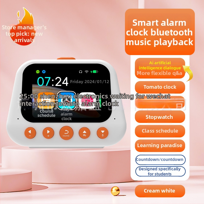 Pametni budilnik za rano obrazovanje s LCD zaslonom, Wi-Fi, MP3 reprodukcija, emocionalna interakcija i dodirni senzor