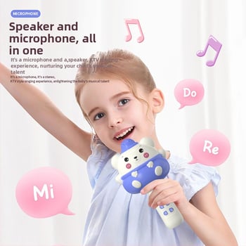 Detský bezdrôtový Bluetooth karaoke mikrofón s MP3 prehrávaním, dobíjateľná lítiová batéria, hudba a vokál, kompatibilný s mobilnou aplikáciou