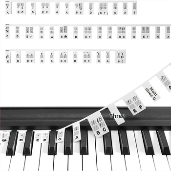 Zongora billentyű matricák - gumi anyag, modell: szilikon billentyű útmutató, dobozos csomagolás, 88-billentyű kompatibilitás