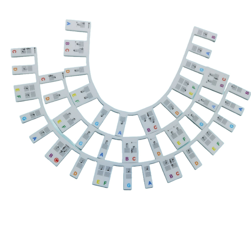 Zongora billentyű matricák - gumi anyag, modell: szilikon billentyű útmutató, dobozos csomagolás, 88-billentyű kompatibilitás