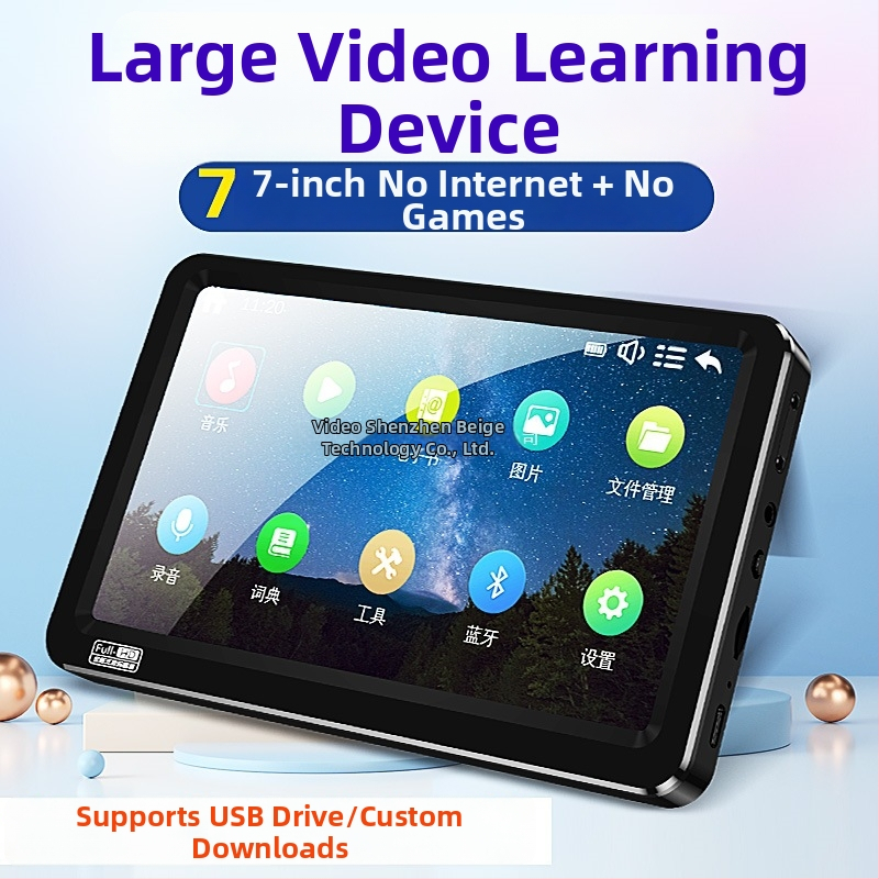 Prenosný MP5 prehrávač s Bluetooth, s plnou obrazovkou, 128 MB pamäťou, 480p výstupom a prehrávaním MP4/MP3.