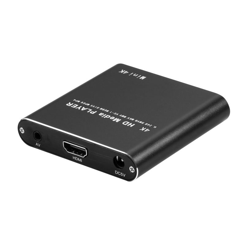 Mini player multimedia 1080p Full HD cu suport USB HDD și card SD/MMC — ieșire HDMI, 1920x1080, procesor F10, 128MB memorie, formate video MPEG/RMVB/MP4/MKV; audio MP3/WMA/FLAC