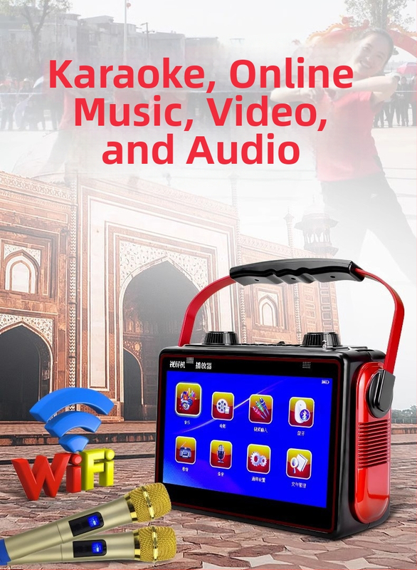 Pārvietojams kvadrātdeju skaļrunis ar displeju, Bluetooth 4.0, USB, 32GB atmiņa, karaoke funkcija