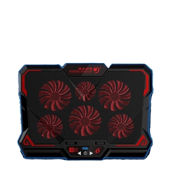 Thin Ice 6 охладител за лаптоп със 6 вентилатора, въздушно охлаждане, сензорно управление, пластмасов корпус