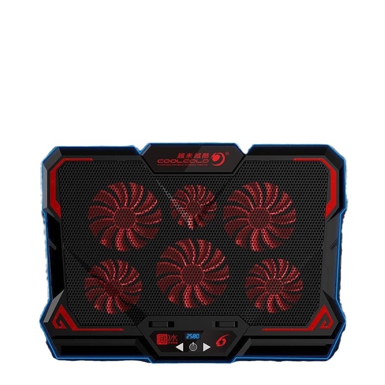 Thin Ice 6 охладител за лаптоп със 6 вентилатора, въздушно охлаждане, сензорно управление, пластмасов корпус