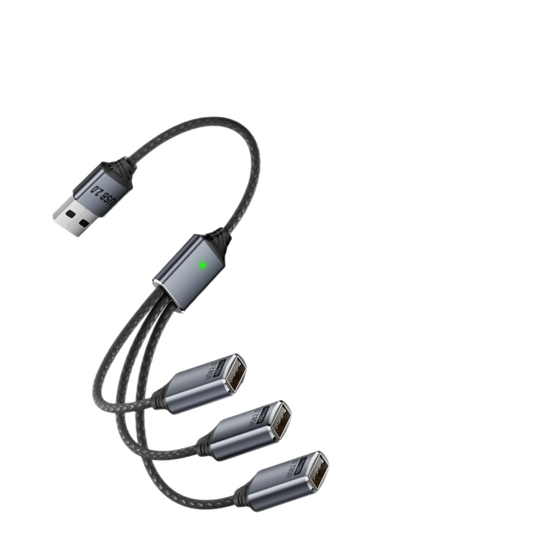 Cablu splitter USB-C cu 3 porturi, suport OTG și U-Disk, USB 2.0, 480 Mbps, nucleu din cupru