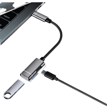 Xuntong 181B USB-C OTG αντάπτορας με USB 2.0, φόρτιση PD, USB-A έξοδος, για ποντίκι, USB φλασα μνήμη και αναγνώστη καρτών