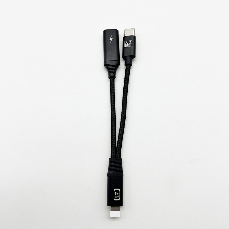 Patch kábel Type-C OTG so dvojkanálnym prepínačom 1:2 a rýchlym nabíjaním