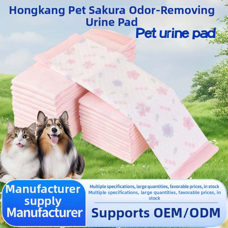 Pad de urină pentru animale de companie Sakura – Deodorant, absorbant, impermeabil pentru câini (țesătură nețesută; pulpă puf; rășină absorbantă; folie PE inferioară etanșă; hârtie absorbantă)