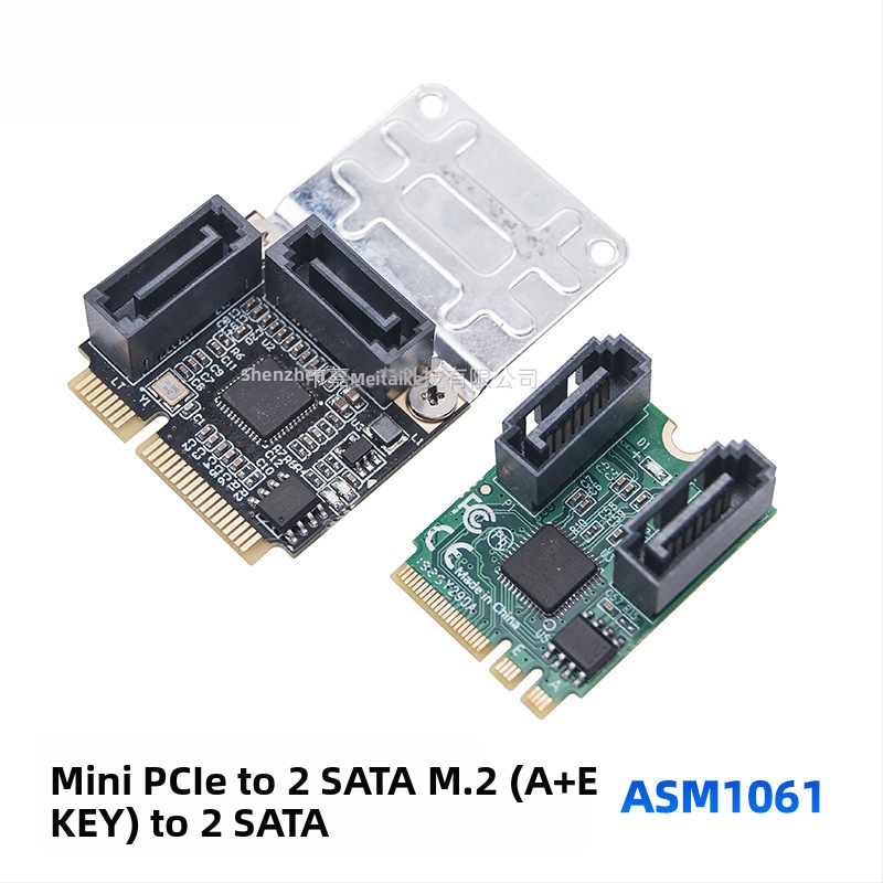 Mini PCIe adaptér s 2 portami SATA 3.0, M.2 Key A+E rozhranie, SATA 7-pin konektor, 6Gb/s