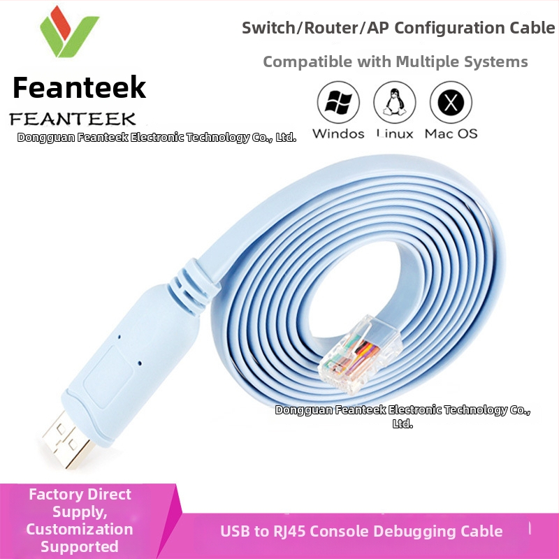 Striver καλώδιο USB προς κονσόλα για debugging, USB προς RJ45 σειριακή διασύνδεση, χαλκός πυρήνας, FT232/PL2303/CH340, μήκος 1.8 m