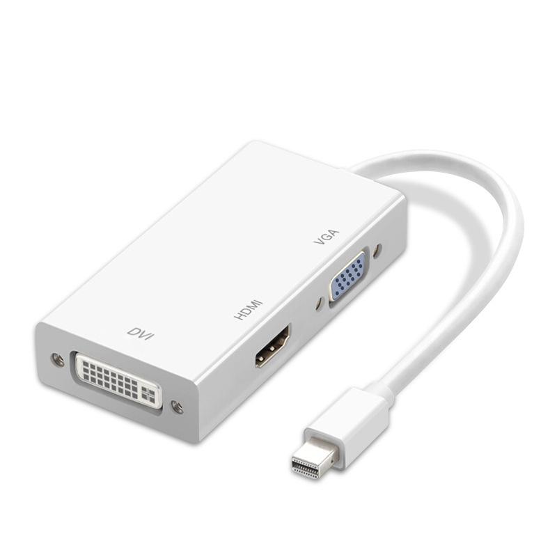 Mini DisplayPort na HDMI, VGA a DVI 3 v 1 adaptér kábel, dĺžka 0,2 m, meďové jadro