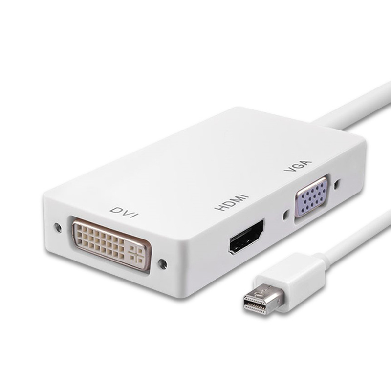 Mini DisplayPort na HDMI, VGA a DVI 3 v 1 adaptér kábel, dĺžka 0,2 m, meďové jadro