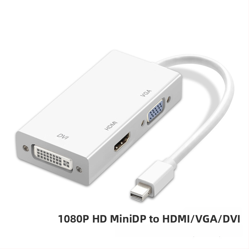 Mini DisplayPort na HDMI, VGA a DVI 3 v 1 adaptér kábel, dĺžka 0,2 m, meďové jadro
