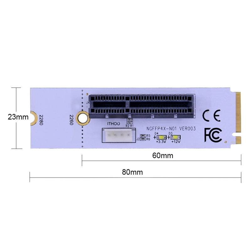 LUOJING Ngffp4x-n02 M.2 Key M na PCIe NVMe adapter s LED NGFF 4x signalom