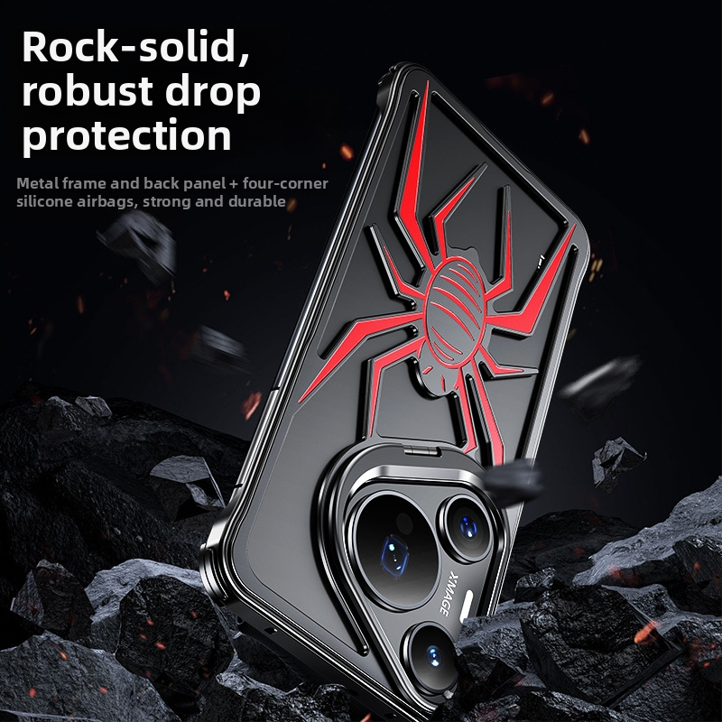 Huawei P70 Pro držiak na objektív, Spider Shell kovový rám, nárazuvzdorný kryt na telefón