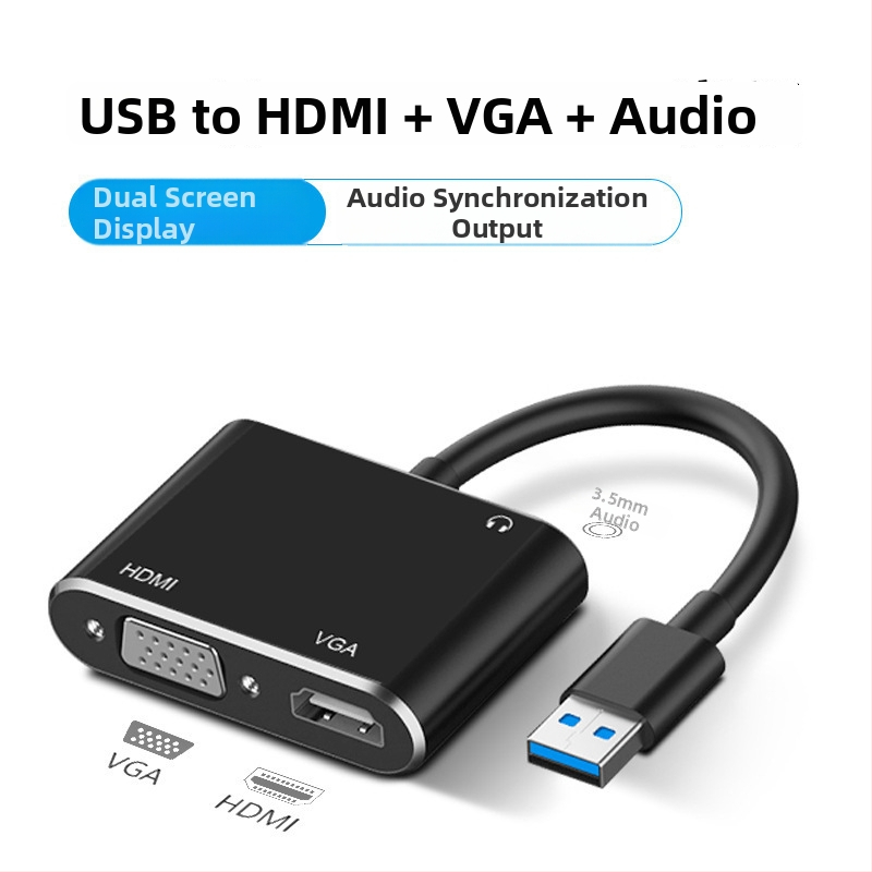 USB 3.0 na HDMI konvertorový kábel, čip MS9122, USB3.0 rozhranie, dĺžka 26 cm, pozlátený