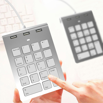 Rocketek Nk622d numerická klávesnica pre notebook, USB 2.0 káblová, 18 kláves, jednofarebné podsvietenie