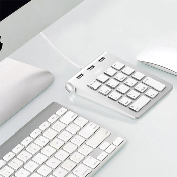 Rocketek Nk622d numerická klávesnica pre notebook, USB 2.0 káblová, 18 kláves, jednofarebné podsvietenie