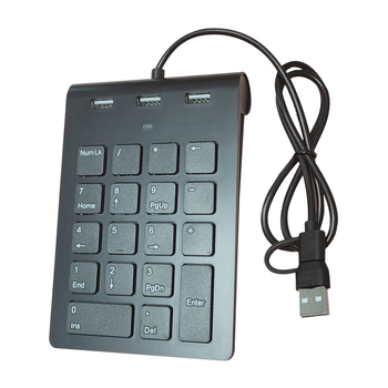Rocketek Nk622d numerická klávesnica pre notebook, USB 2.0 káblová, 18 kláves, jednofarebné podsvietenie