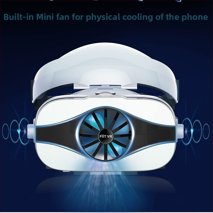 VR okuliare s ventilátorom, 4D všetko-v-jednom AR headset na hlavu pre hranie hier a sledovanie filmov; nasadené na hlave, ovládanie tlačidlom, bez kamery, bez batérie