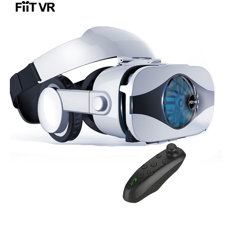 Ochelari VR cu ventilator, cască AR all-in-one purtătoare pe cap pentru jocuri și vizionare; purtați pe cap, operație cu buton, fără cameră, fără baterie