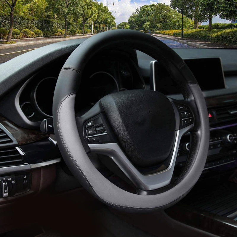 Navlaka za volan automobila - Zhuoliya umjetna koža, za sve sezone, univerzalna prilagodba, opći način ugradnje