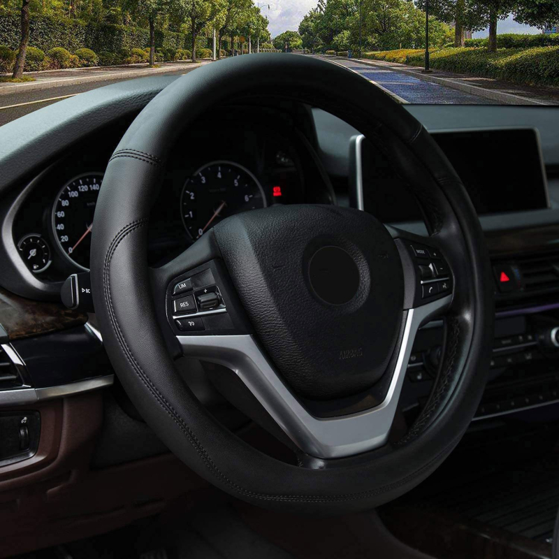 Navlaka za volan automobila - Zhuoliya umjetna koža, za sve sezone, univerzalna prilagodba, opći način ugradnje