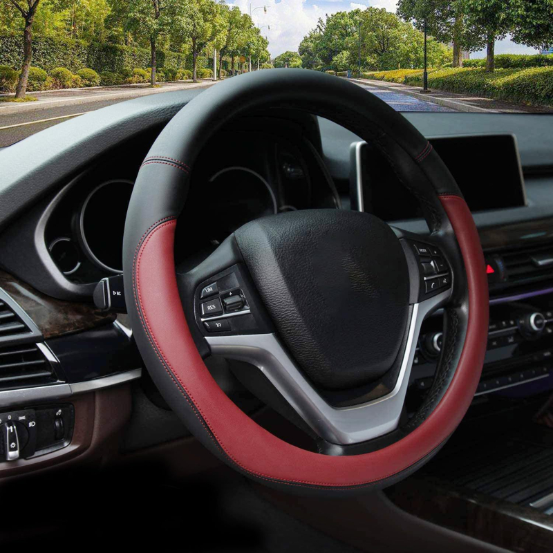 Navlaka za volan automobila - Zhuoliya umjetna koža, za sve sezone, univerzalna prilagodba, opći način ugradnje