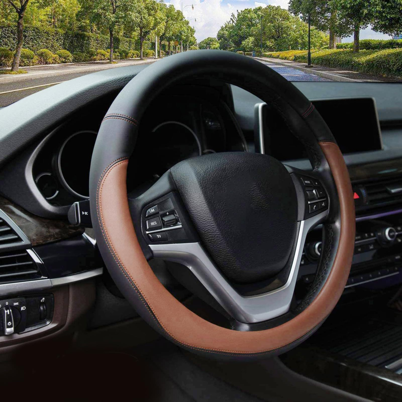 Navlaka za volan automobila - Zhuoliya umjetna koža, za sve sezone, univerzalna prilagodba, opći način ugradnje
