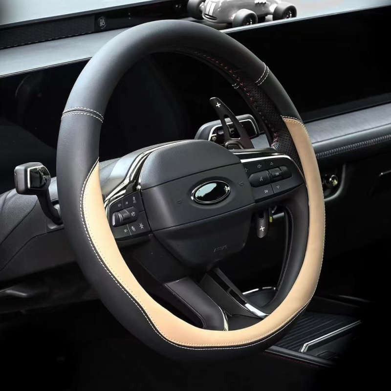 Navlaka za volan automobila - Zhuoliya umjetna koža, za sve sezone, univerzalna prilagodba, opći način ugradnje