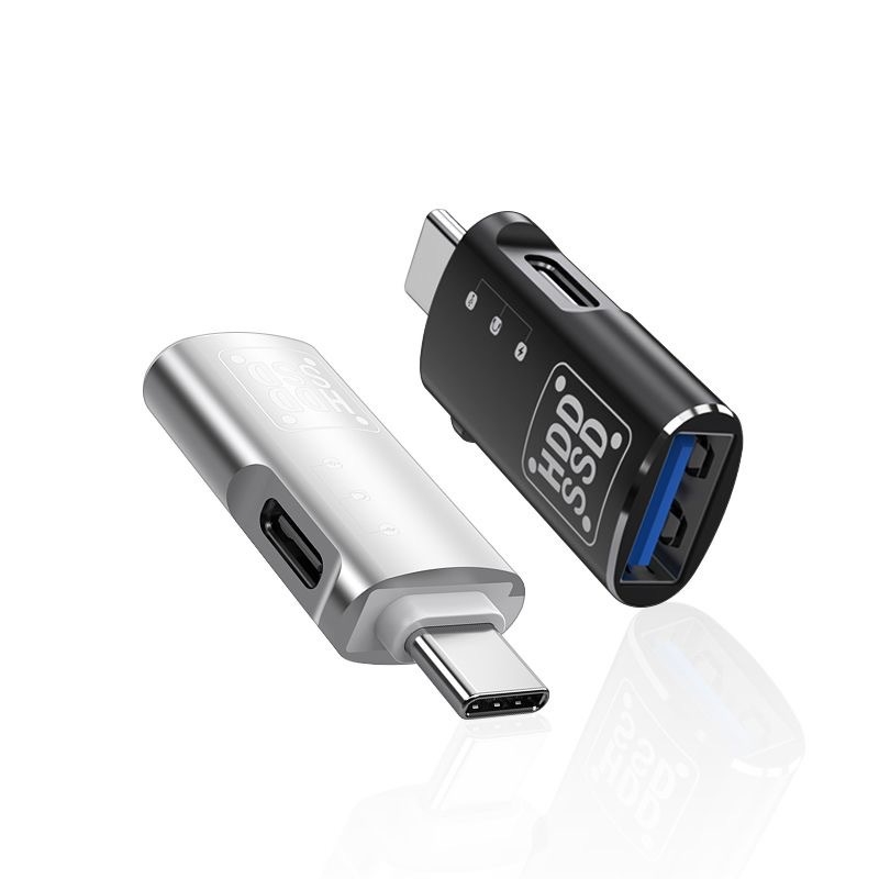 2-u-1 USB-C OTG adapter s USB-A priključkom za prijenos podataka i napajanje, podržava vanjski tvrdi disk, tipkovnicu i miš za mobilne telefone
