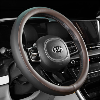 Κάλυμμα τιμονιού από PU δέρμα δίχρωμο - για όλες τις εποχές, καθολική εφαρμογή, εύκολη εγκατάσταση