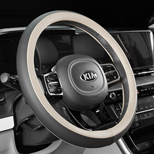 Κάλυμμα τιμονιού από PU δέρμα δίχρωμο - για όλες τις εποχές, καθολική εφαρμογή, εύκολη εγκατάσταση