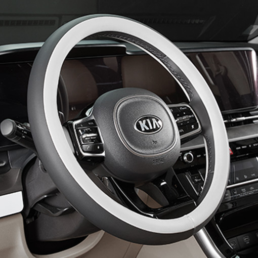 Κάλυμμα τιμονιού από PU δέρμα δίχρωμο - για όλες τις εποχές, καθολική εφαρμογή, εύκολη εγκατάσταση