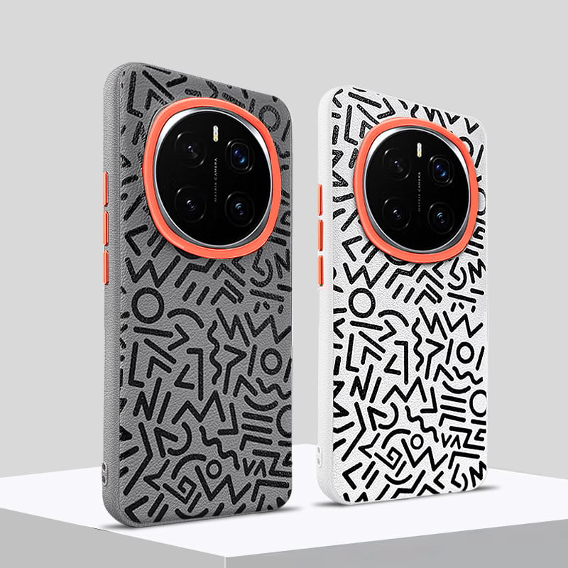 Θήκη για Honor Magic7 Pro – συνθετικό δέρμα, θερμή συμπίεση, γεωμετρικός σχεδιασμός graffiti, προστασία από πτώσεις