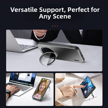 Ochranný kryt pre Vivo X200s s ochranou objektívu a kovovým držiakom, matný povrch, PC + TPU materiál