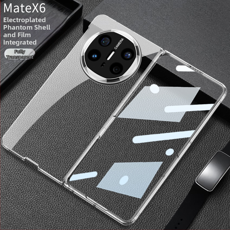 GKK puzdro pre Huawei Mate X6 – tvrdé puzdro s elektroplakovým povrchom, PC materiál, proti pádu, integrovaný sklápací ochranný kryt