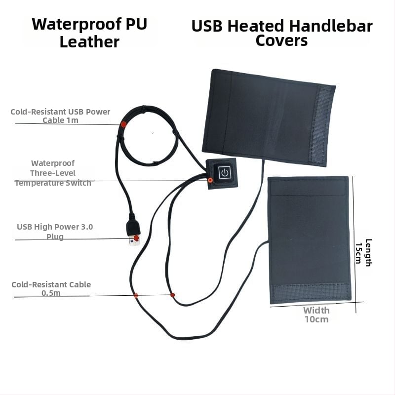 USB fűtött kormányvédők elektromos kerékpárokhoz és robogókhoz, alumíniumötvözet, Márka: Powerful factory