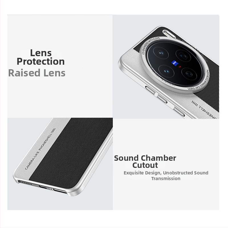 Vivo X200S stingrs vāciņš ar Sticker Skin – kritiena aizsardzība, pret pirkstu nospiedumiem, PC+PU