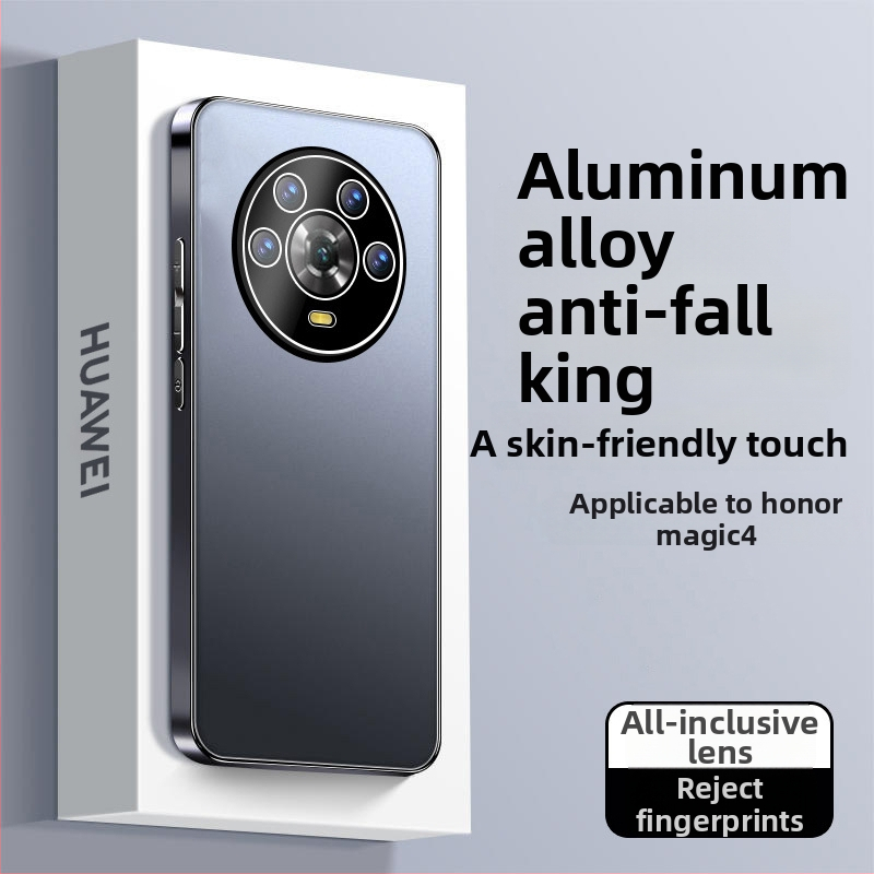 Honor Magic4 kompatibil mobiltelefon-tok – lencsefilm alumíniumötvözetből, matt felület, ívelt kialakítás, ütésálló, hőelvezetés, érintésnyom-mentes, zuhanásálló (Kompatibilis az Honor Magic4)