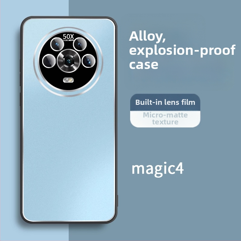 Honor Magic4 kompatibil mobiltelefon-tok – lencsefilm alumíniumötvözetből, matt felület, ívelt kialakítás, ütésálló, hőelvezetés, érintésnyom-mentes, zuhanásálló (Kompatibilis az Honor Magic4)