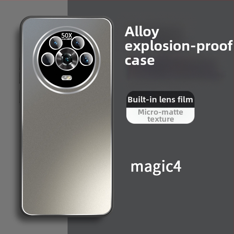 Honor Magic4 kompatibil mobiltelefon-tok – lencsefilm alumíniumötvözetből, matt felület, ívelt kialakítás, ütésálló, hőelvezetés, érintésnyom-mentes, zuhanásálló (Kompatibilis az Honor Magic4)